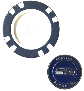 Officially Licensed Seattle Seahawks Poker Chip Ball Marker - Club Rehab