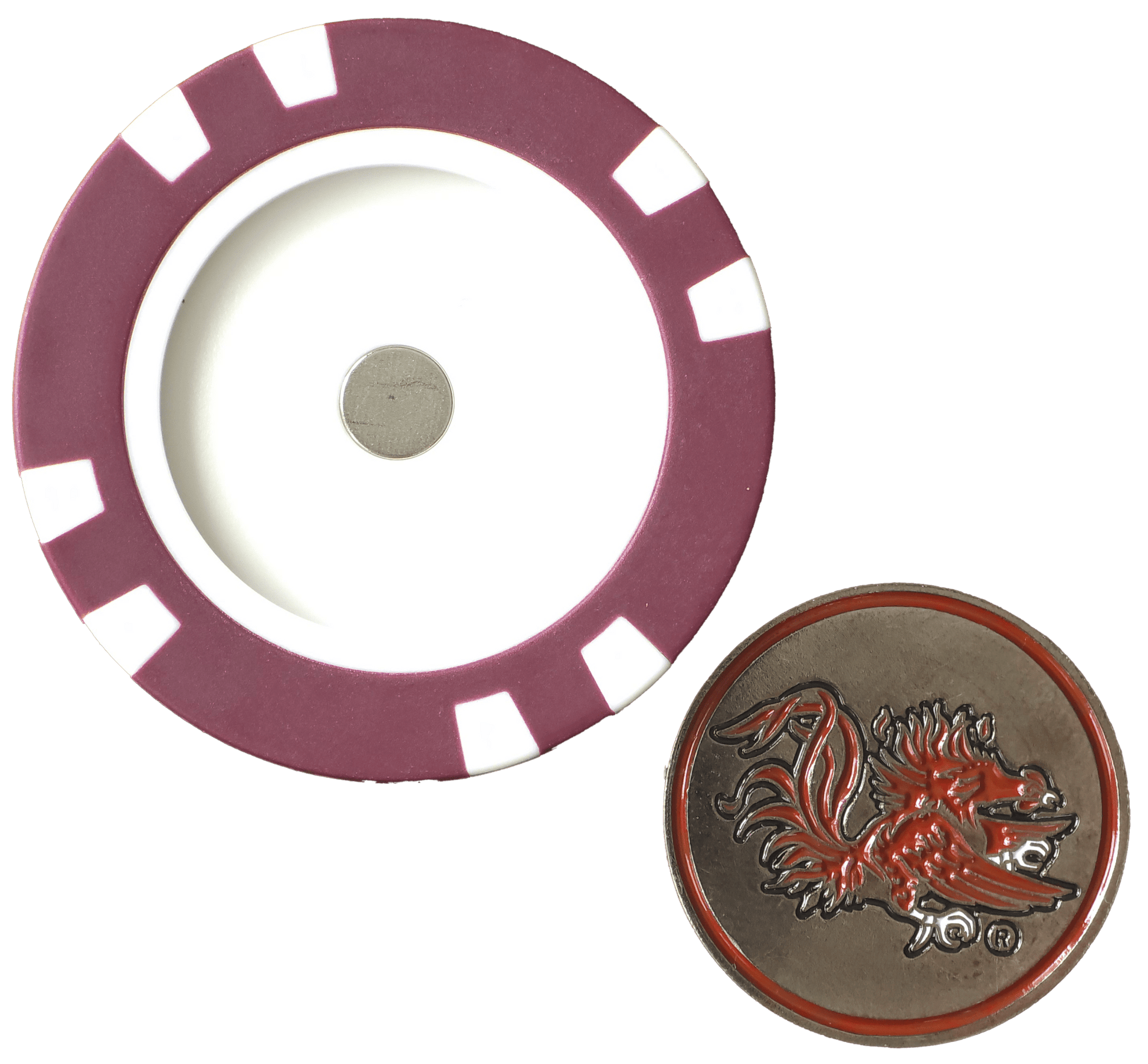 Officially Licensed South Carolina Gamecocks Poker Chip Ball Marker - Club Rehab