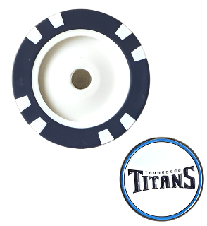 Officially Licensed Tennessee Titans Poker Chip Ball Marker - Club Rehab