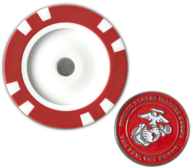 Officially Licensed U.S. Marines Poker Chip Ball Marker - Club Rehab
