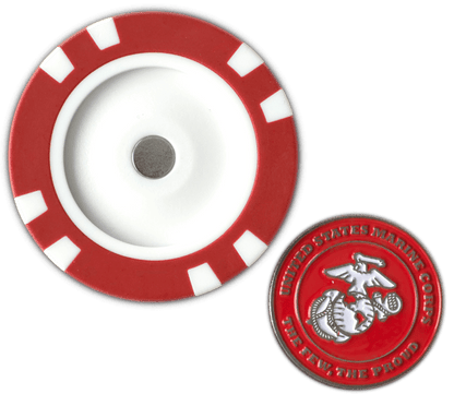 Officially Licensed U.S. Marines Poker Chip Ball Marker - Club Rehab