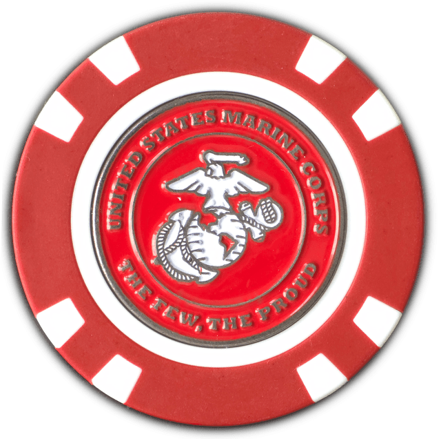 Officially Licensed U.S. Marines Poker Chip Ball Marker - Club Rehab