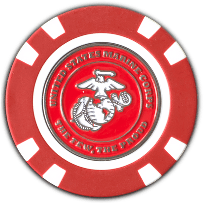 Officially Licensed U.S. Marines Poker Chip Ball Marker - Club Rehab