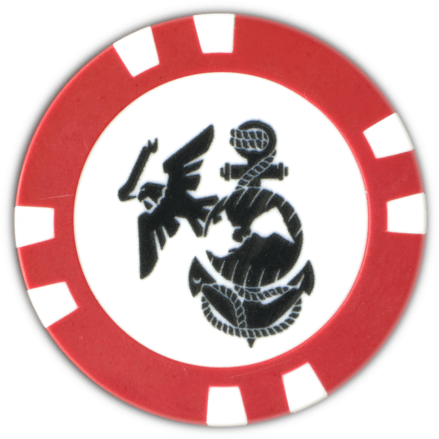 Officially Licensed U.S. Marines Poker Chip Ball Marker - Club Rehab