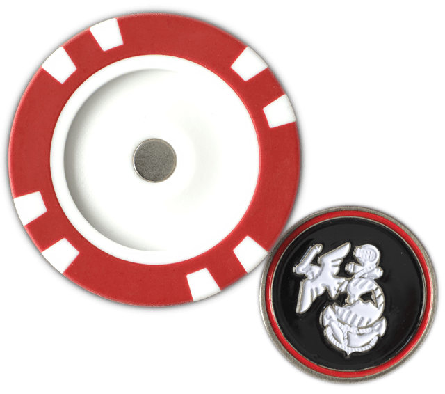 Officially Licensed U.S. Marines Poker Chip Ball Marker - Club Rehab