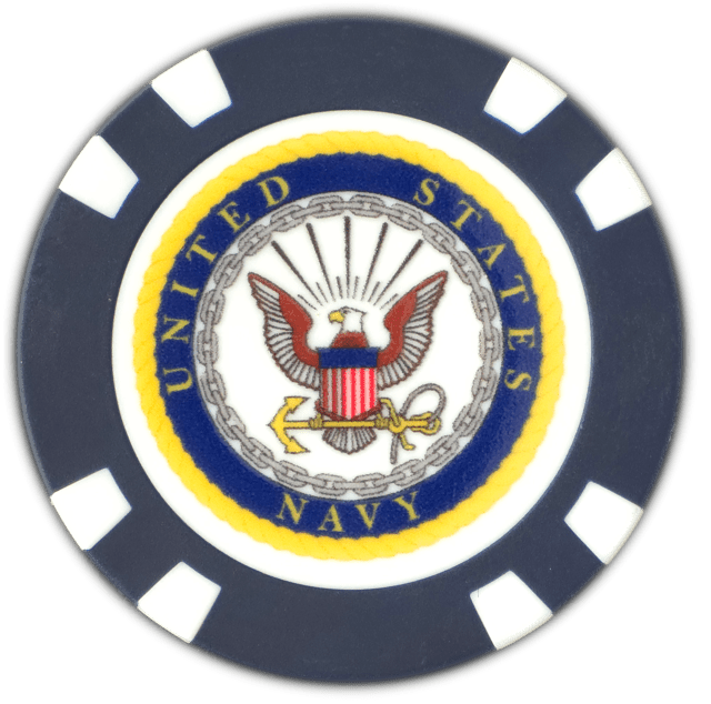 Officially Licensed U.S. Navy Poker Chip Ball Marker - Club Rehab