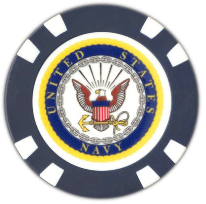Officially Licensed U.S. Navy Poker Chip Ball Marker - Club Rehab