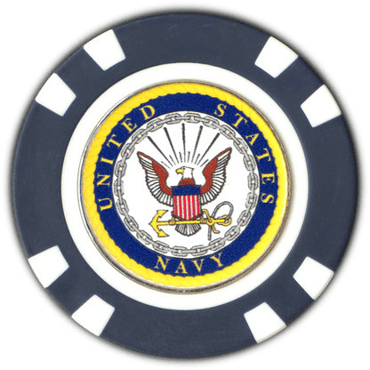 Officially Licensed U.S. Navy Poker Chip Ball Marker - Club Rehab
