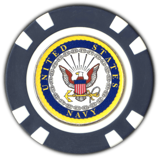 Officially Licensed U.S. Navy Poker Chip Ball Marker - Club Rehab