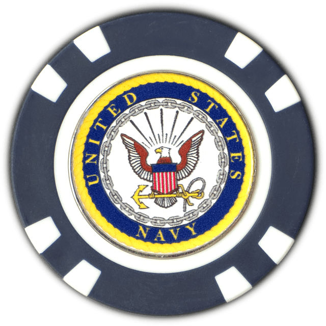 Officially Licensed U.S. Navy Poker Chip Ball Marker - Club Rehab
