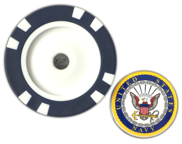 Officially Licensed U.S. Navy Poker Chip Ball Marker - Club Rehab