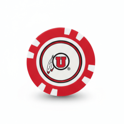 Red and white circular logo with a stylized letter 'U' on a white background
