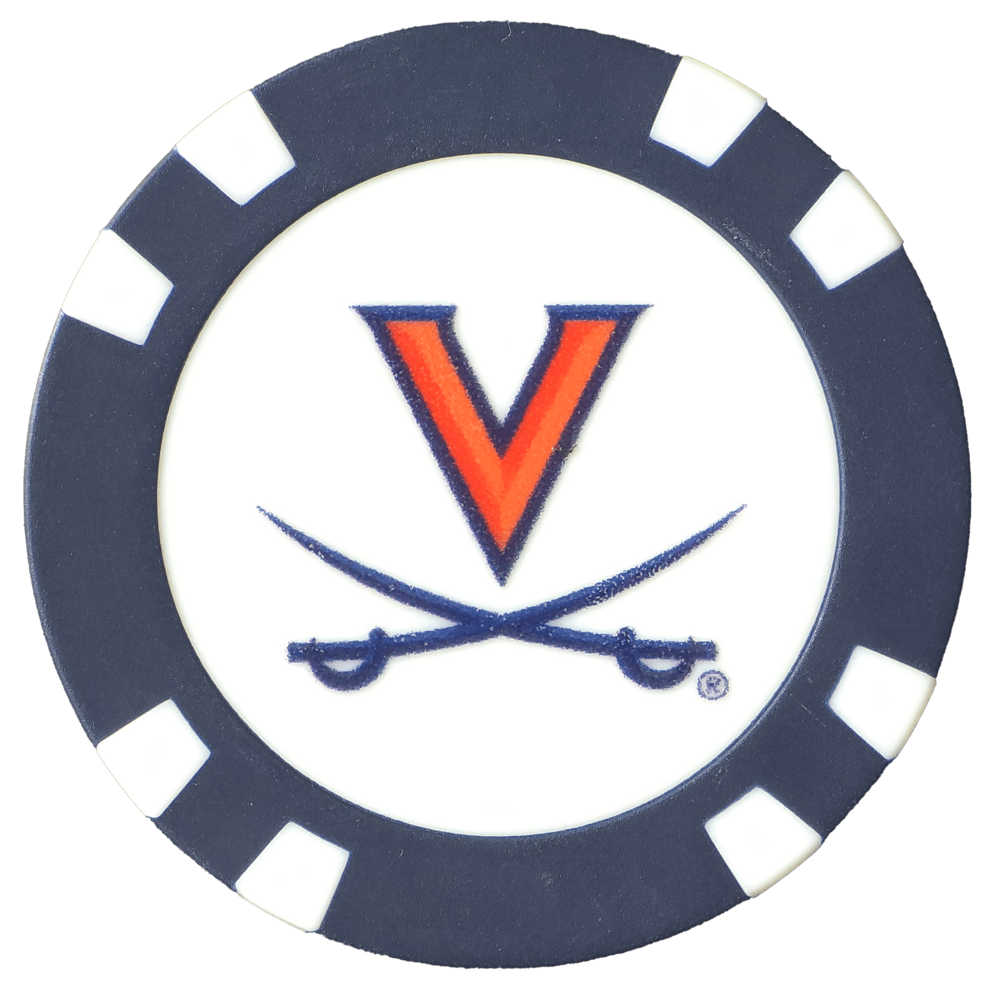 Officially Licensed Virginia Cavaliers Poker Chip Ball Marker - Club Rehab