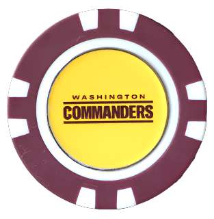 Officially Licensed Washington Commanders Poker Chip Ball Marker - Club Rehab
