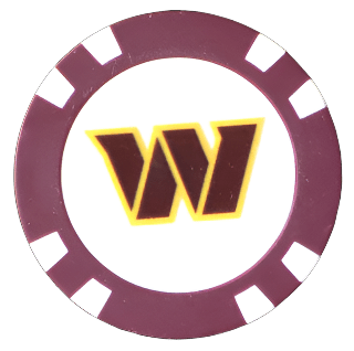 Officially Licensed Washington Commanders Poker Chip Ball Marker - Club Rehab
