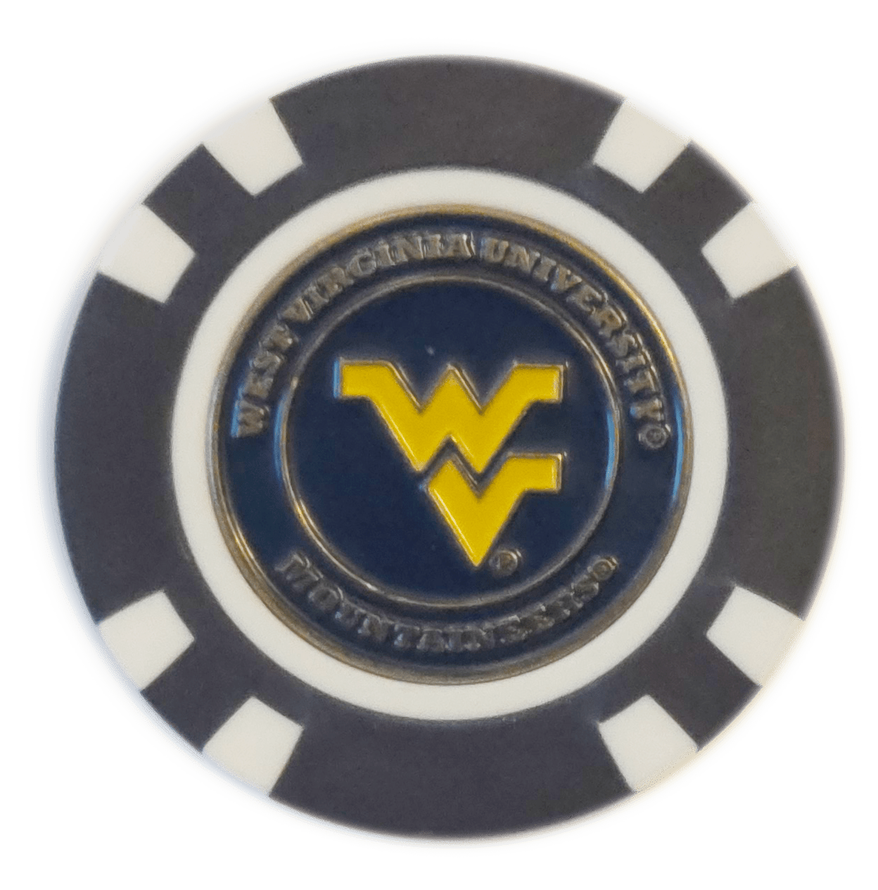 Officially Licensed West Virginia Mountaineers Poker Chip Ball Marker - Club Rehab