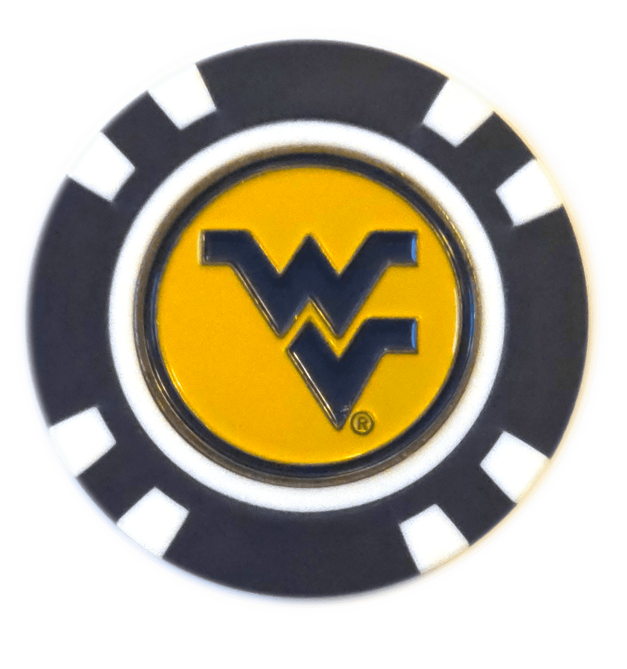 Officially Licensed West Virginia Mountaineers Poker Chip Ball Marker - Club Rehab