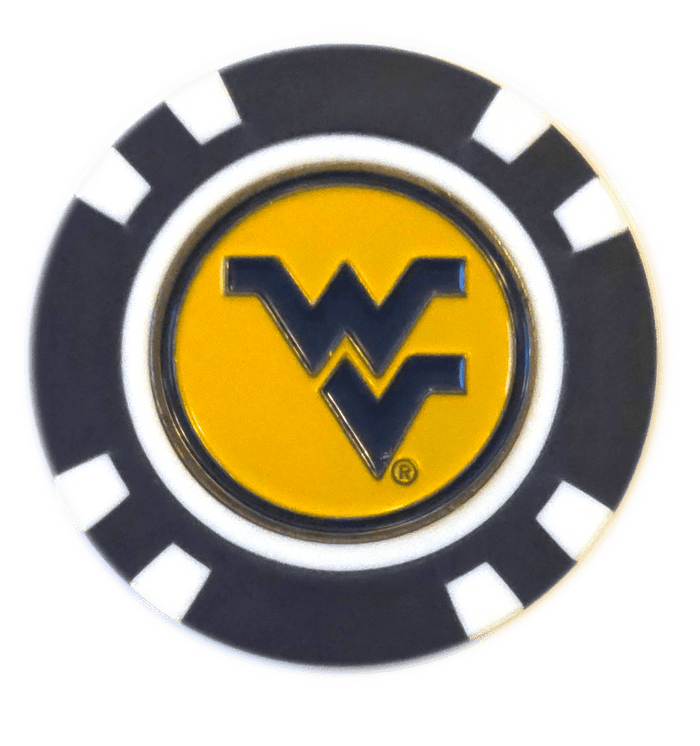 Officially Licensed West Virginia Mountaineers Poker Chip Ball Marker - Club Rehab