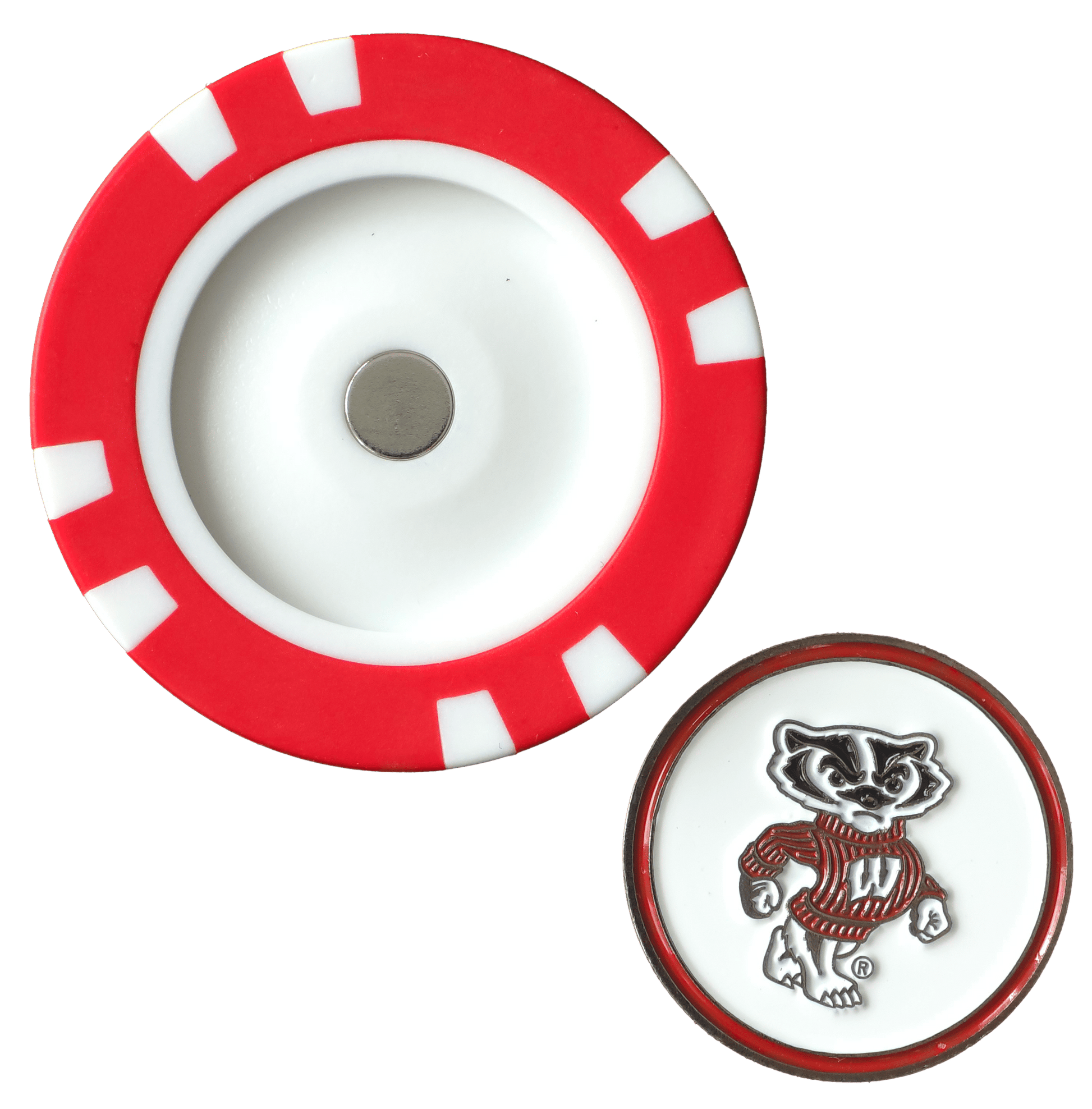 Officially Licensed Wisconsin Badgers Poker Chip Ball Marker - Club Rehab