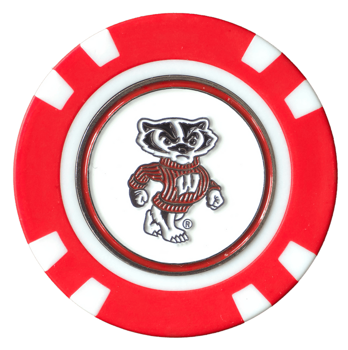 Officially Licensed Wisconsin Badgers Poker Chip Ball Marker - Club Rehab