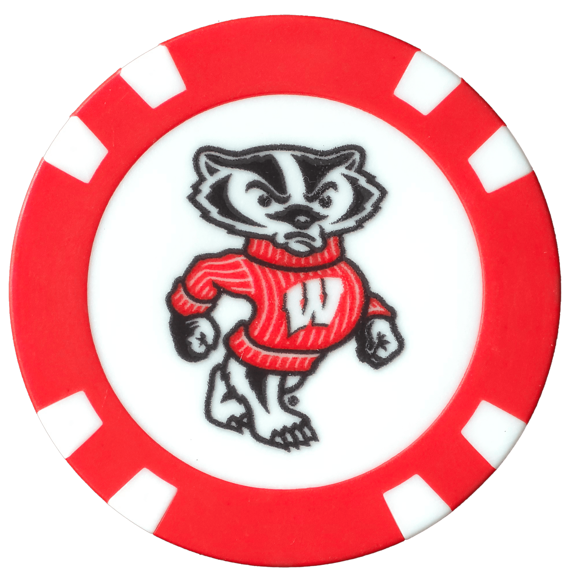 Officially Licensed Wisconsin Badgers Poker Chip Ball Marker - Club Rehab