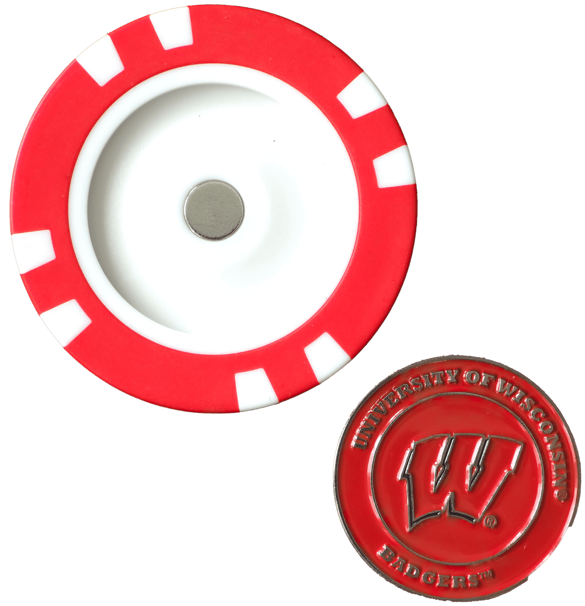 Officially Licensed Wisconsin Badgers Poker Chip Ball Marker - Club Rehab