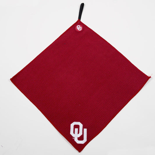 Oklahoma Sooners NCAA Magnetic Embroidered Golf Towel – 15" x 15" - Club Rehab