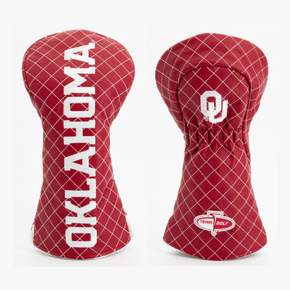 Oklahoma Sooners Solid Quilted Driver Headcover, front and back views