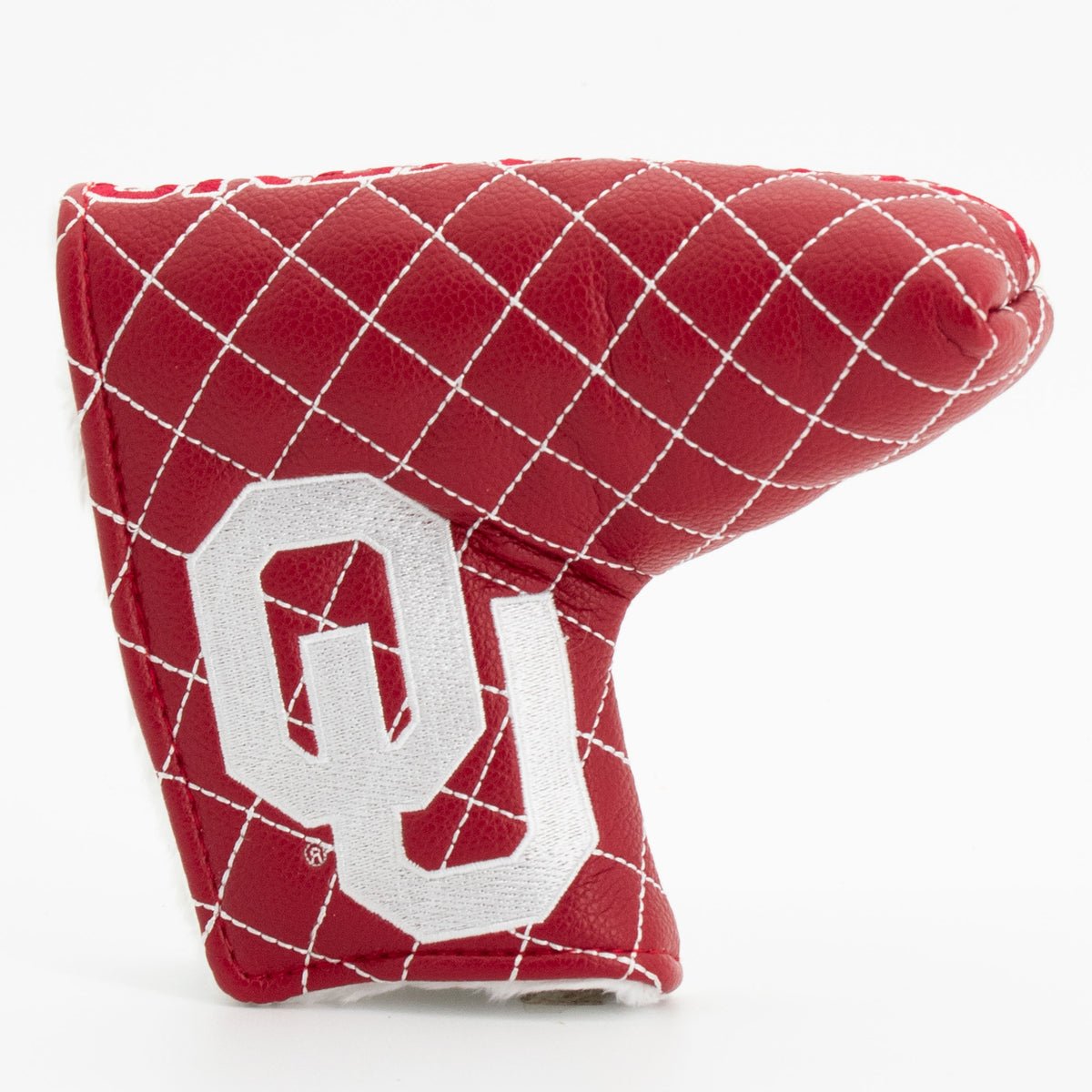 Oklahoma Sooners Split Quilted Blade Putter Cover, front view