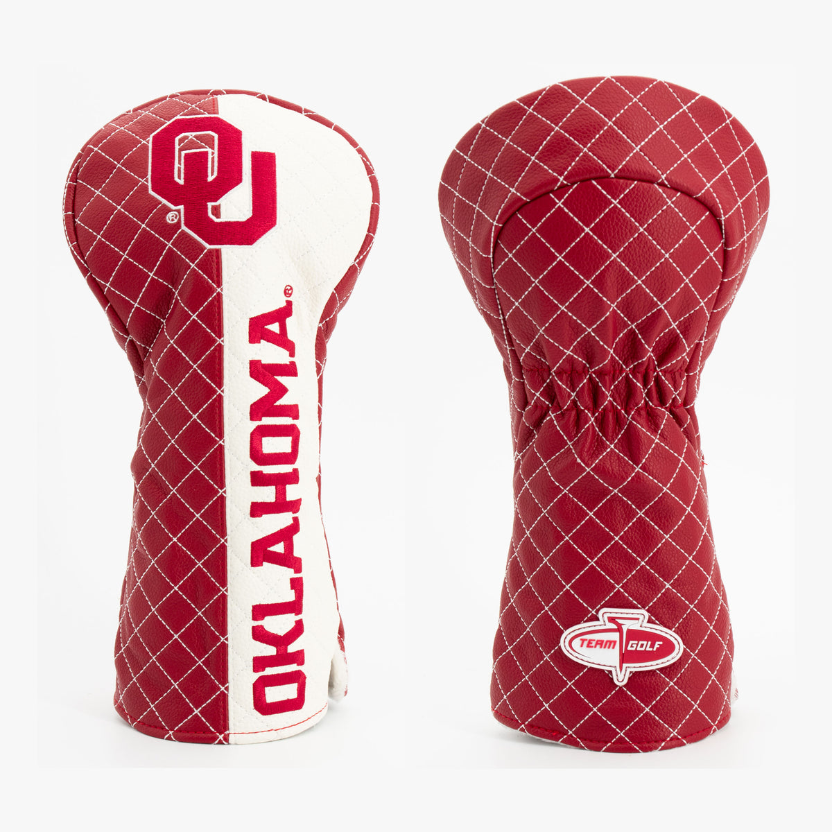 Oklahoma Sooners Split Quilted Driver Headcover, front and back views