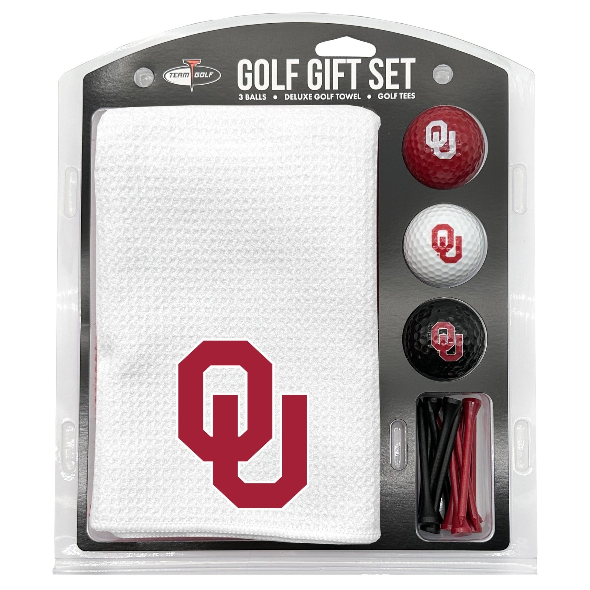 Oklahoma Sooners White Microfiber Towel Golf Gift Set - Club Rehab