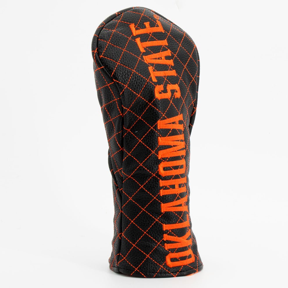 Golf club head cover with 'Rutgers State' text on a white background