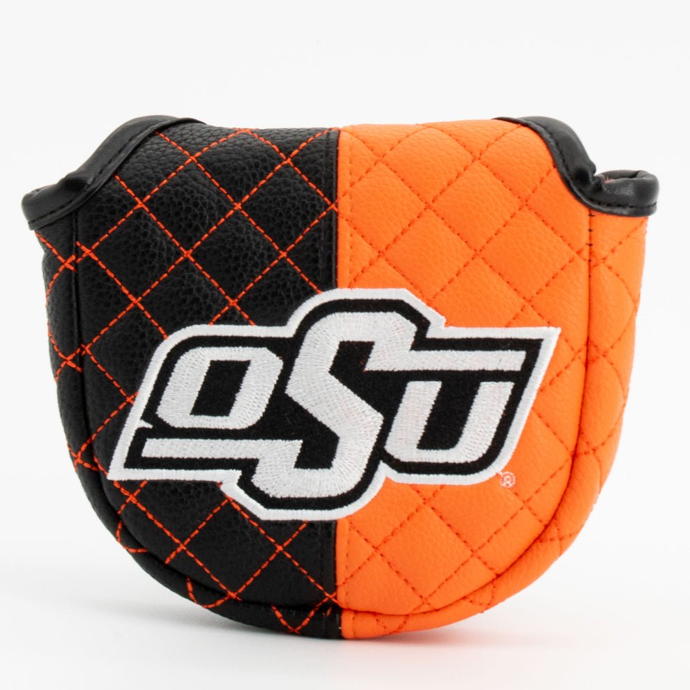 Quilted golf club head cover with 'OSU' logo on a white background
