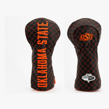 Oklahoma State Cowboys Solid Quilted Driver Headcover, front and back views