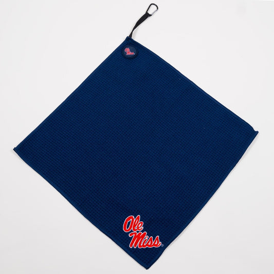 Ole Miss Rebels NCAA Magnetic Embroidered Golf Towel – 15" x 15" - Club Rehab