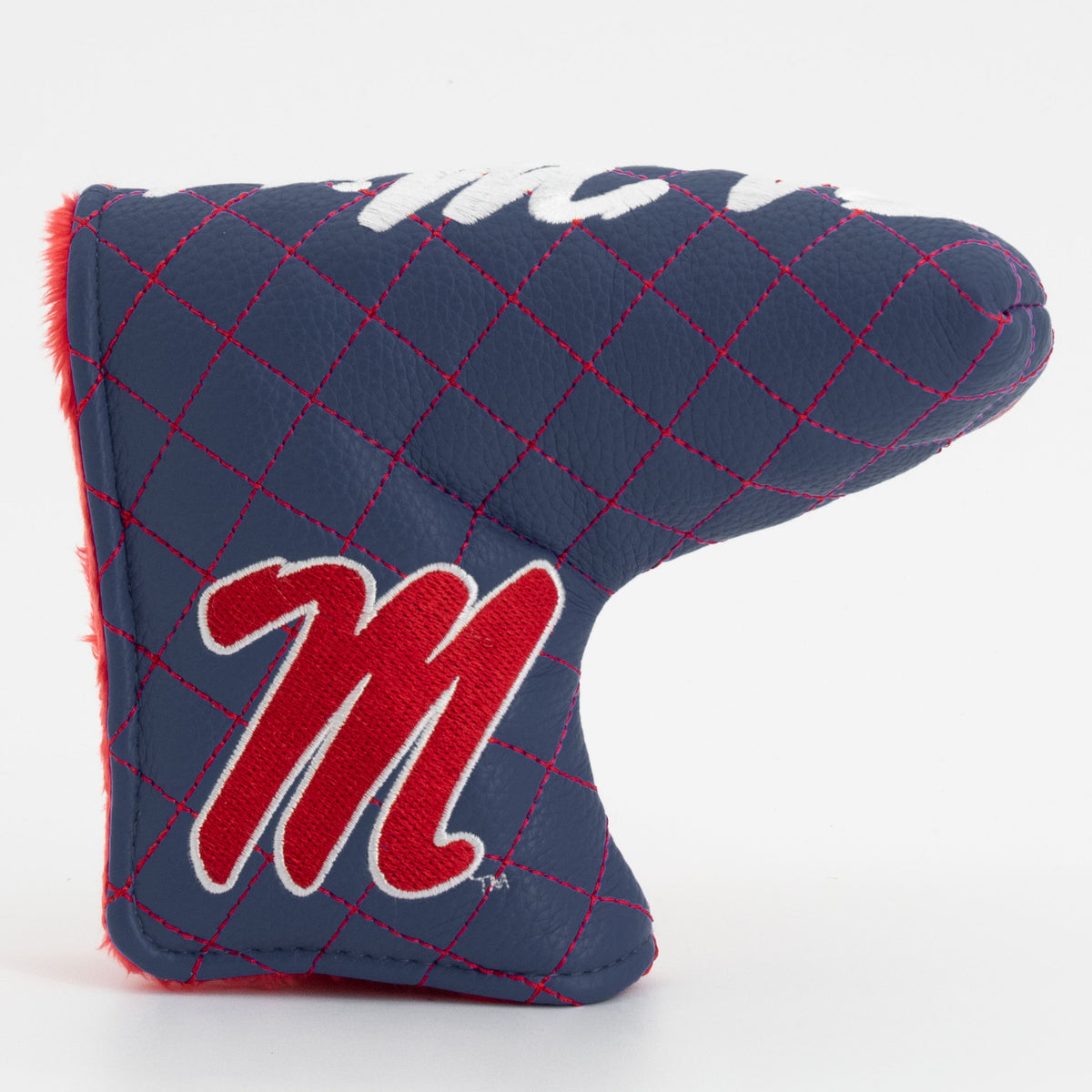 Ole Miss Rebels Split Quilted Blade Putter Cover, front view