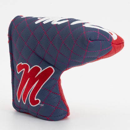 Ole Miss Rebels Split Quilted Blade Putter Cover, angled view