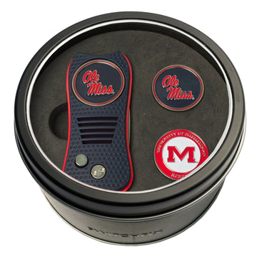 Ole Miss Rebels Switchblade Pitchgabel + 2 Ballmarker Geschenkdose-Set