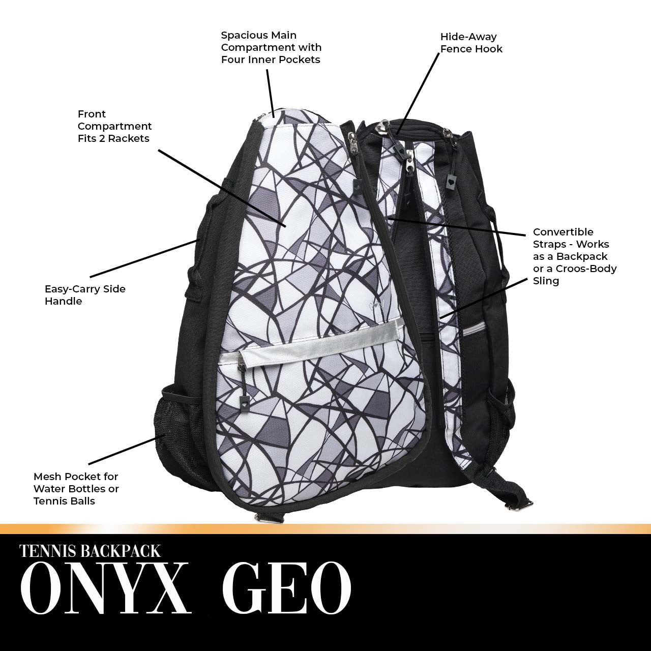 Onyx Geo Tennis Backpack - Club Rehab