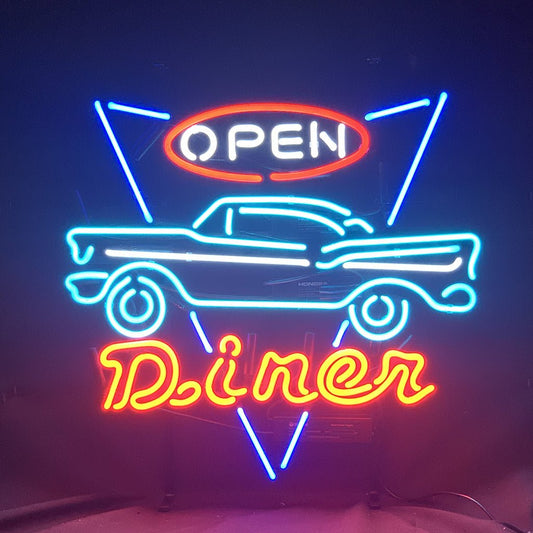 Open Diner Car Motel Neon Signs Light - Club Rehab