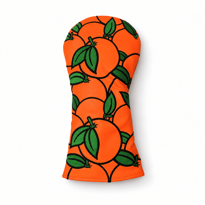 Orange Crush Headcover Set (Driver + Fairway + Hybrid) | Optional Mallet Putter Cover - Headcover Set: Driver + Fairway + Hybrid - Club Rehab