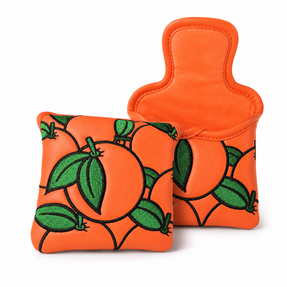 Orange Crush Headcover Set (Driver + Fairway + Hybrid) | Optional Mallet Putter Cover - Mallet Putter Cover - Club Rehab