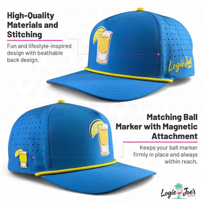 Orange Dream Golf Hat | Snapback Cap | Built-in Magnetic Ball Marker Holder + Marker Included | Adjustable - Club Rehab