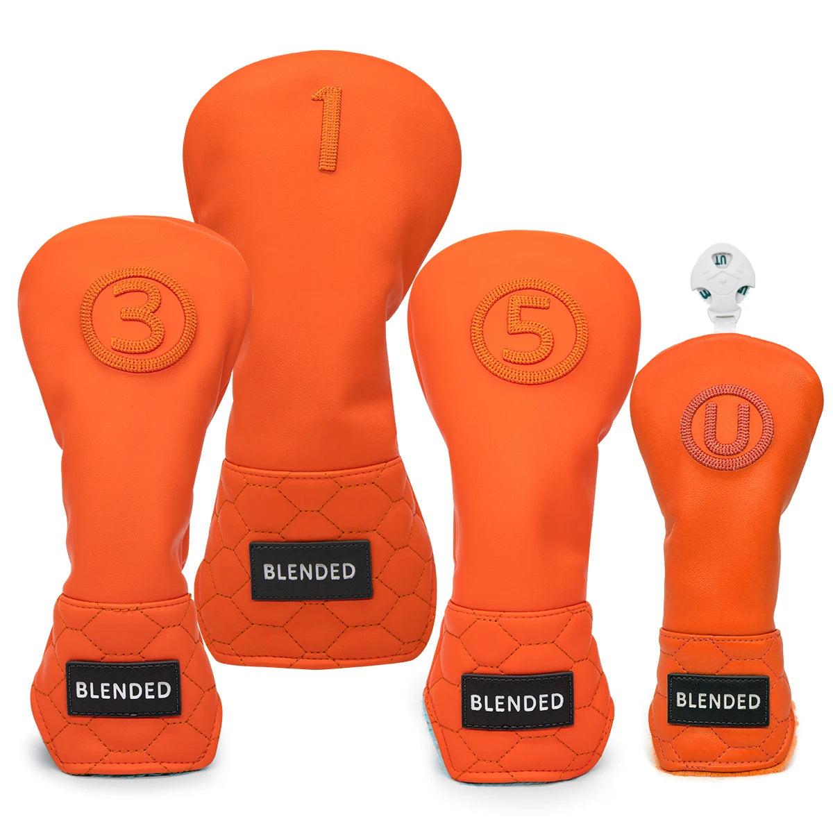 Modern Hex Headcover Set – Driver, 3 Wood, 5 Wood & Hybrid