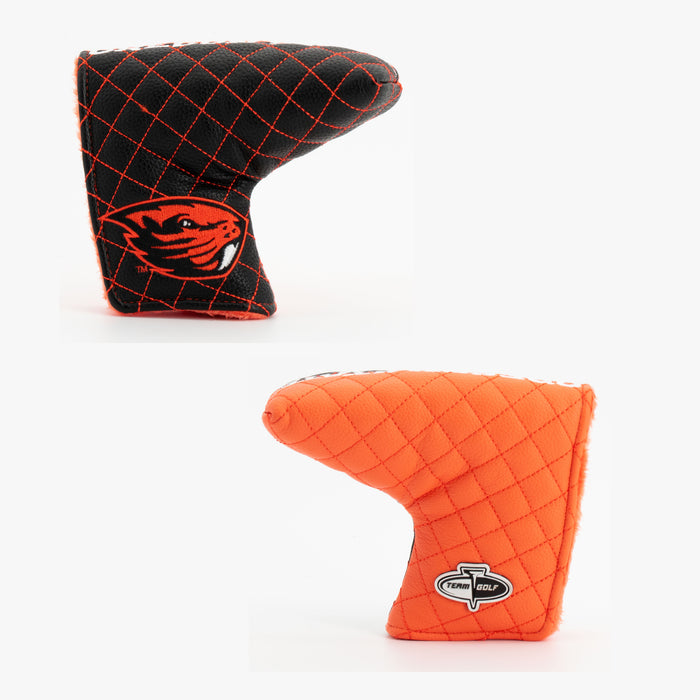 Oregon State Beavers Split Quilted Blade Putter Cover, offset front and back views