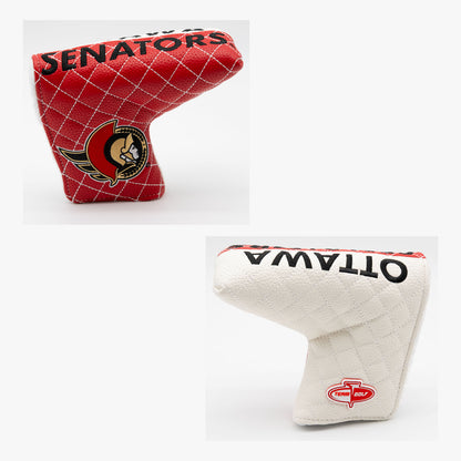 Ottawa Senators Split Quilted Blade Putter Cover, front and back views