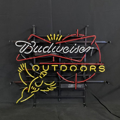 Outdoors Pheasant Budweiser with Crown Neon Light Sign - Club Rehab