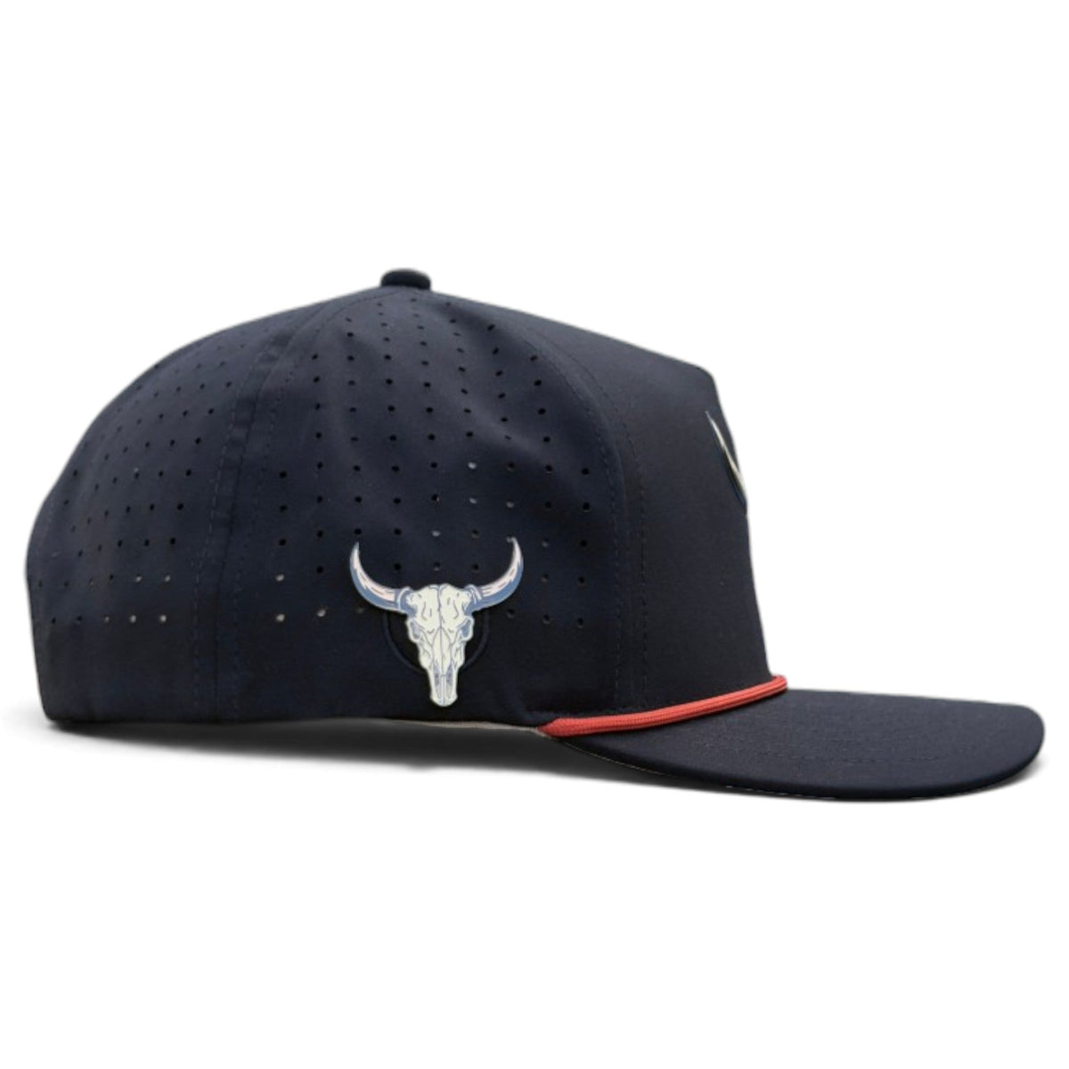 Outlaw Golf Hat | Snapback Cap | Built-in Magnetic Ball Marker Holder + Marker Included | Adjustable | Bull Skull - Club Rehab