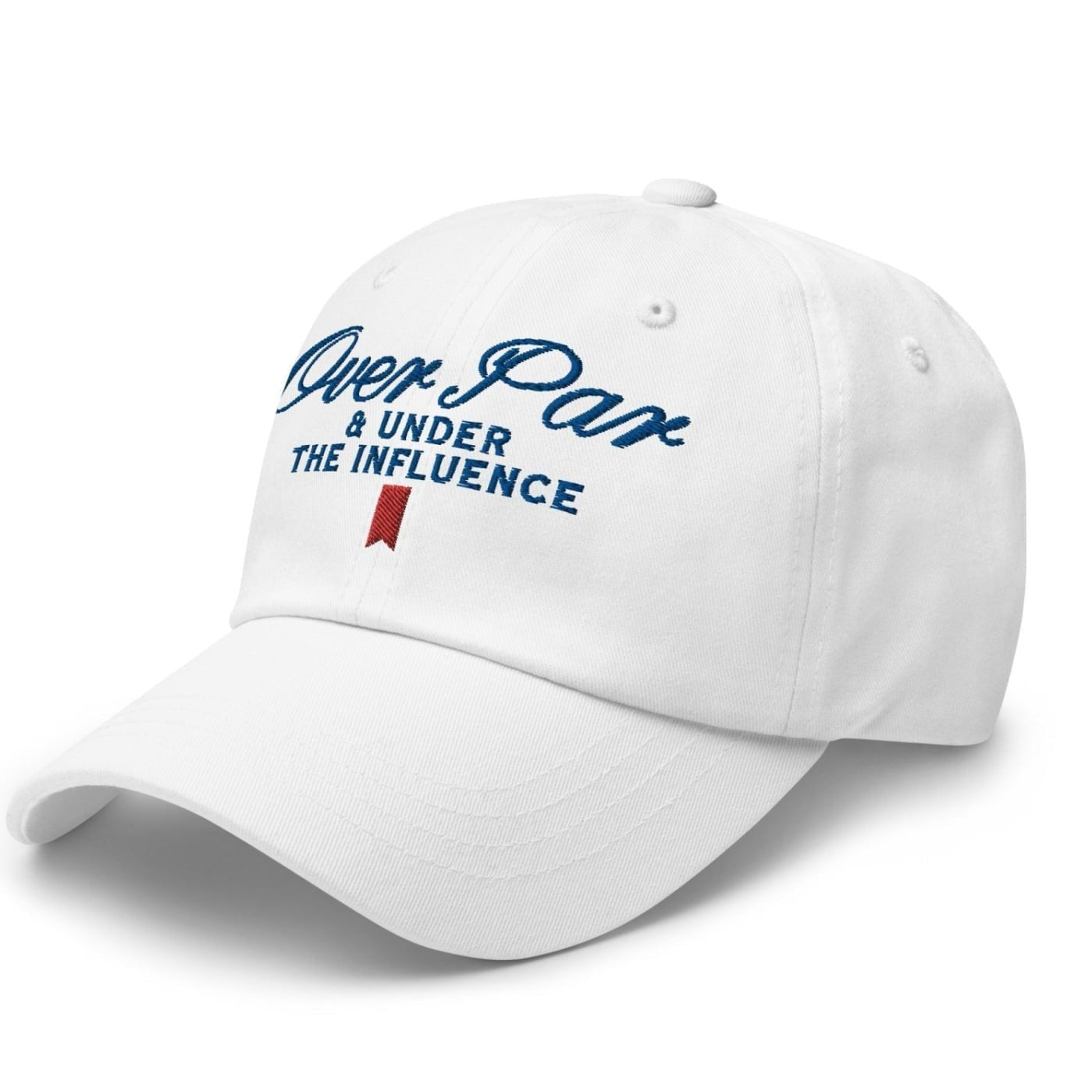 Over Par and Under the Influence Golf Dad Hat - White - Club Rehab