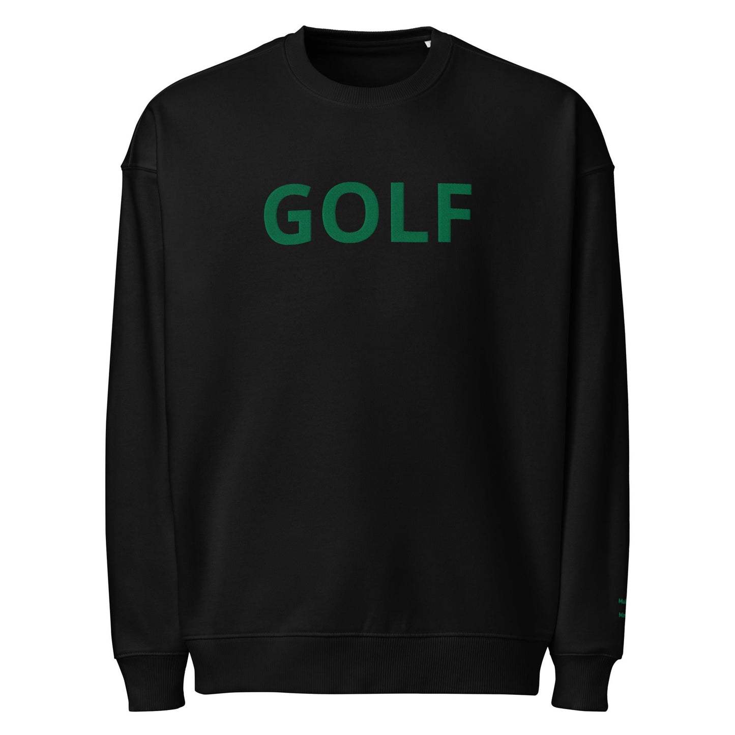 Oversized Embroidered GOLF Sweatshirt – Mulligans & Mimosas Sleeve Detail - Black S - Club Rehab